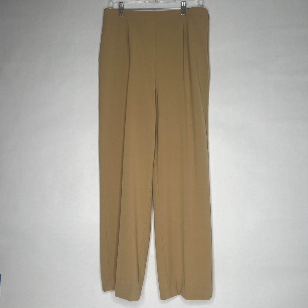 Coldwater Creek Pants Womens 12 Camel Brown Dress Straight Leg Polyester Blend